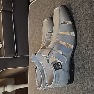 Stacy Adams "Calisto" light gray Leather Lined Monk Strap Dress Sandals sz 14…